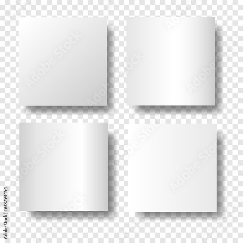 Mockup poster with shadow blinds from window. Mock up sheet paper. White empty blank. Realistic reflected shadow on wall. Overlay effect. Shade jalousie