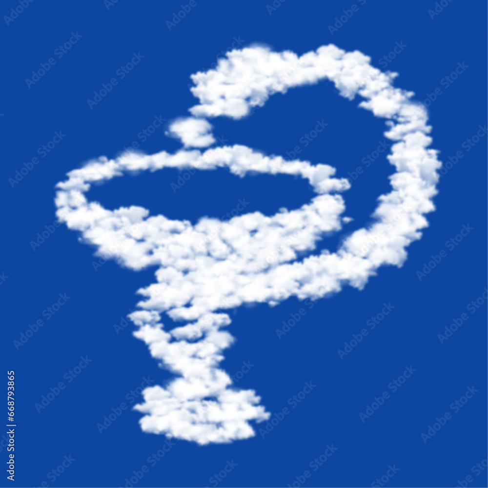 Clouds in the shape of a medicine symbol on a blue sky background. A symbol consisting of clouds in the center. Vector illustration on blue background Clouds in the shape of a medicine symbol on a blue sky background. A symbol consisting of clouds in the center. Vector illustration on blue background