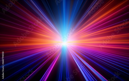 futuristic sci-fi vibrant light speed explosion