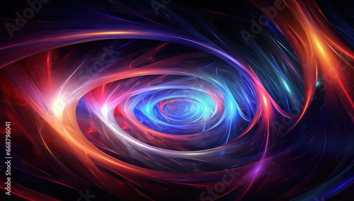 Cosmic swirl in bright red-blue hues. Abstract background and wallpaper.