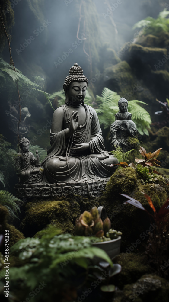 statue of buddha in the garden