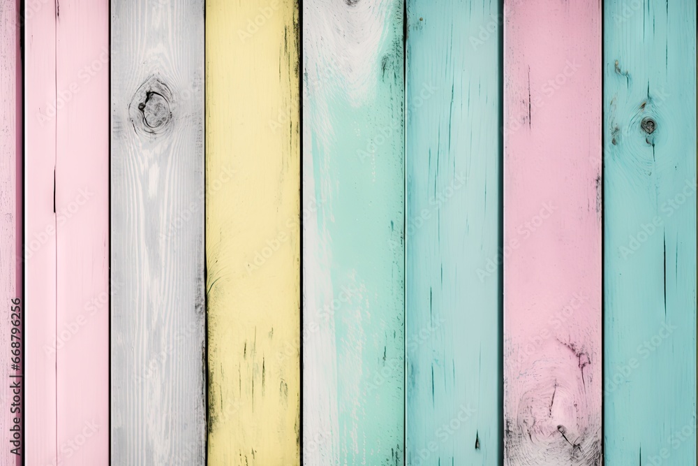 Colorful painted wood wall - texture or background. Close up