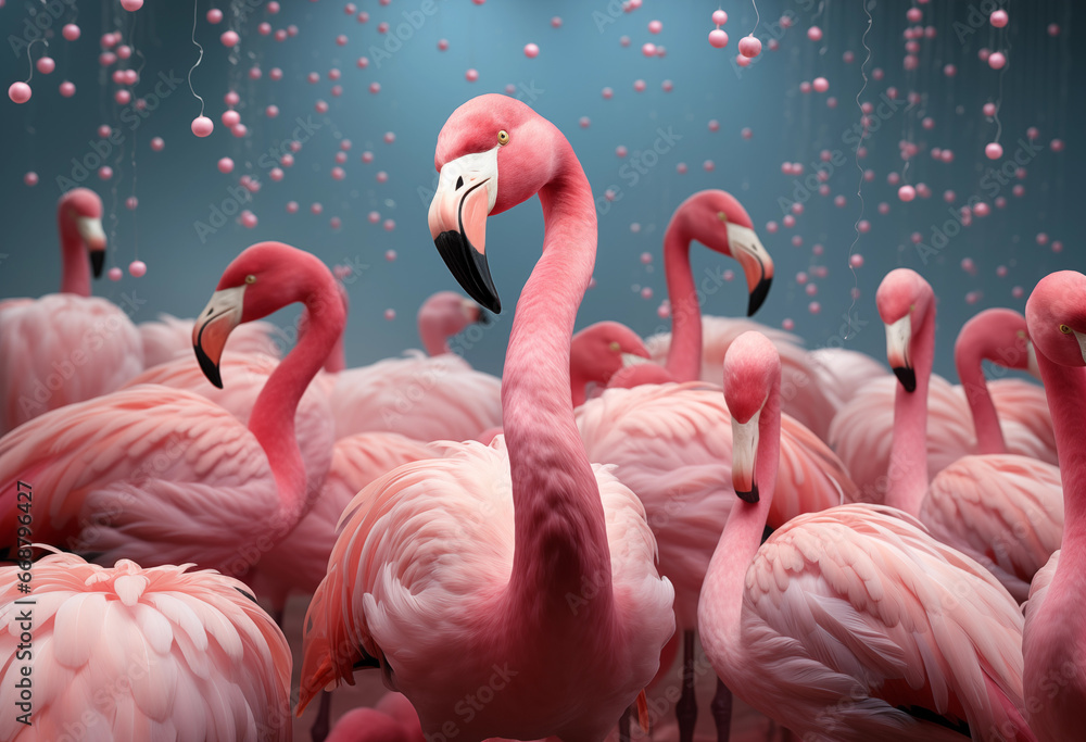 Naklejka premium flamingo in the water