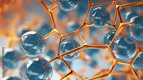 3d of atom molecule, a biotechnology, nano technology