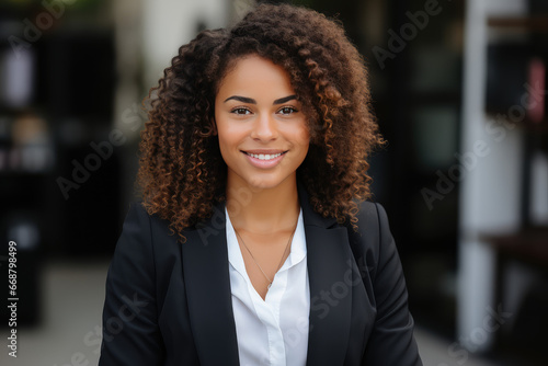 Radiating Triumph: The Journey of a Happy, Successful African American Businesswoman Harnessing Generative AI to Propel Enterprises into Prosperous Horizons