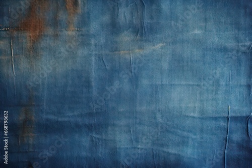 Worn and faded denim jeans fabric textured background. © Kanisorn