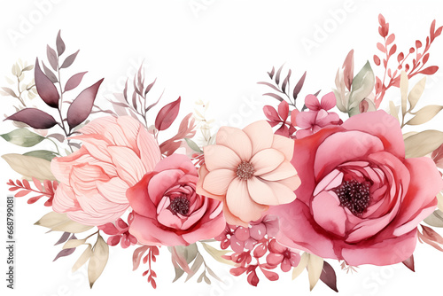 pink and white flowers in white background 