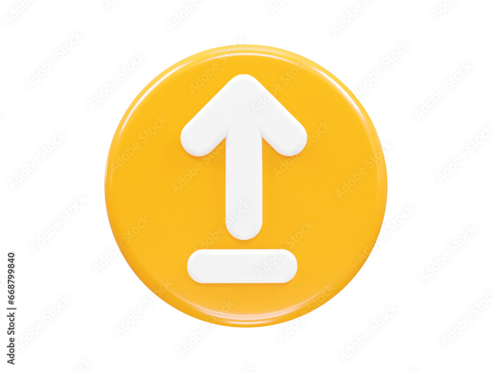 Upload icon 3d rendering illustration element Upload icon 3d rendering illustration element