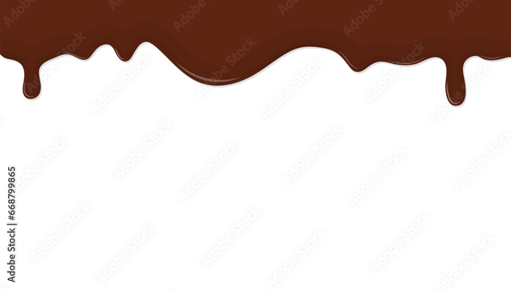 Obraz premium Dripping chocolate flat vector background