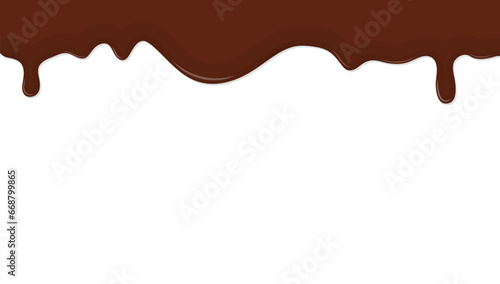 Dripping chocolate flat vector background