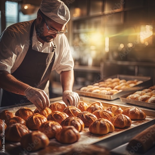 A baker creating delicious pastries. Great for stories on food, baking, careers, hotel management, gourmet and more. 