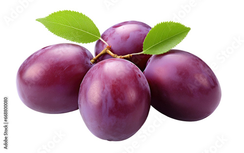 Fresh Ripe Plum Artwork on a Clear Surface or PNG Transparent Background.