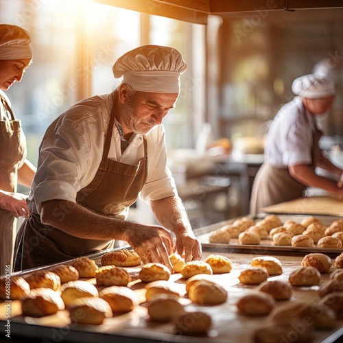 A baker creating delicious pastries. Great for stories on food, baking, careers, hotel management, gourmet and more. 