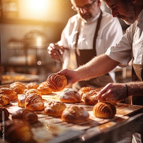 A baker creating delicious pastries. Great for stories on food, baking, careers, hotel management, gourmet and more.