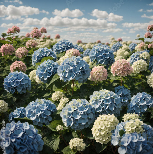 Elegant Hydrangea Blooms with Captivating Scene