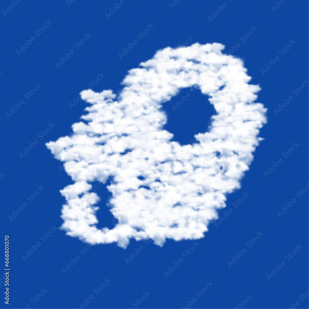 Clouds in the shape of a real estate location symbol on a blue sky background. A symbol consisting of clouds in the center. Vector illustration on blue background Clouds in the shape of a real estate location symbol on a blue sky background. A symbol consisting of clouds in the center. Vector illustration on blue background