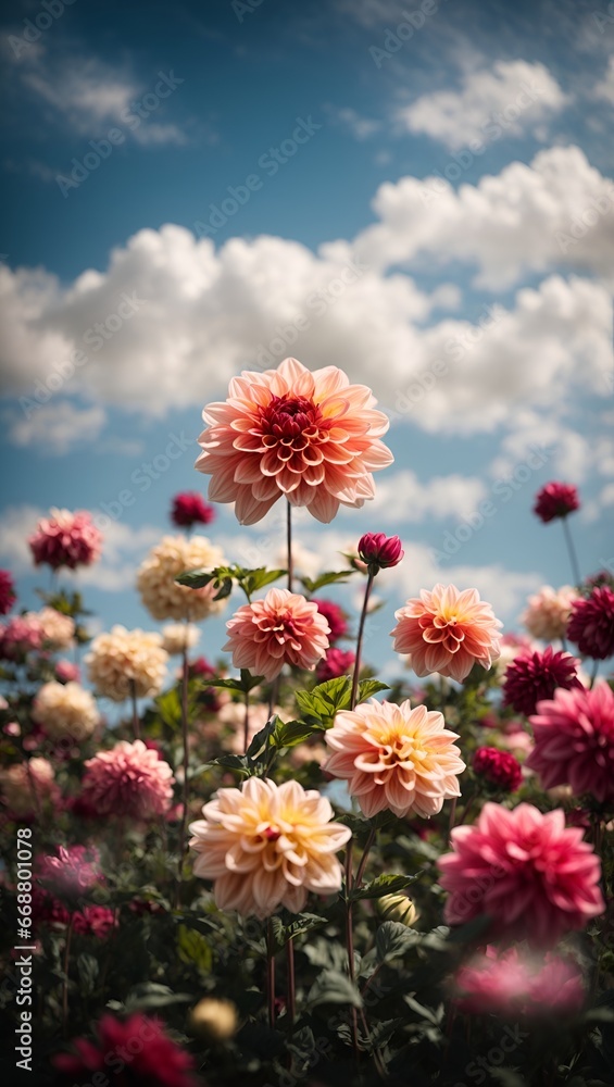Vibrant Dahlia Flowers in Full Bloom Vibrant Dahlia Flowers in Full Bloom