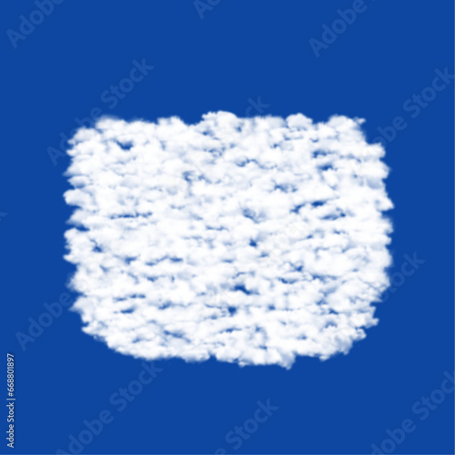 Clouds in the shape of a ladies handbag symbol on a blue sky background. A symbol consisting of clouds in the center. Vector illustration on blue background