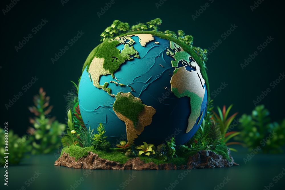 Naklejka premium A 3d model of planet Earth