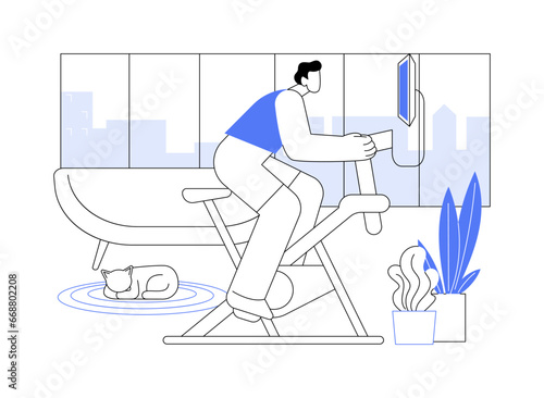 Home cycle training isolated cartoon vector illustrations.
