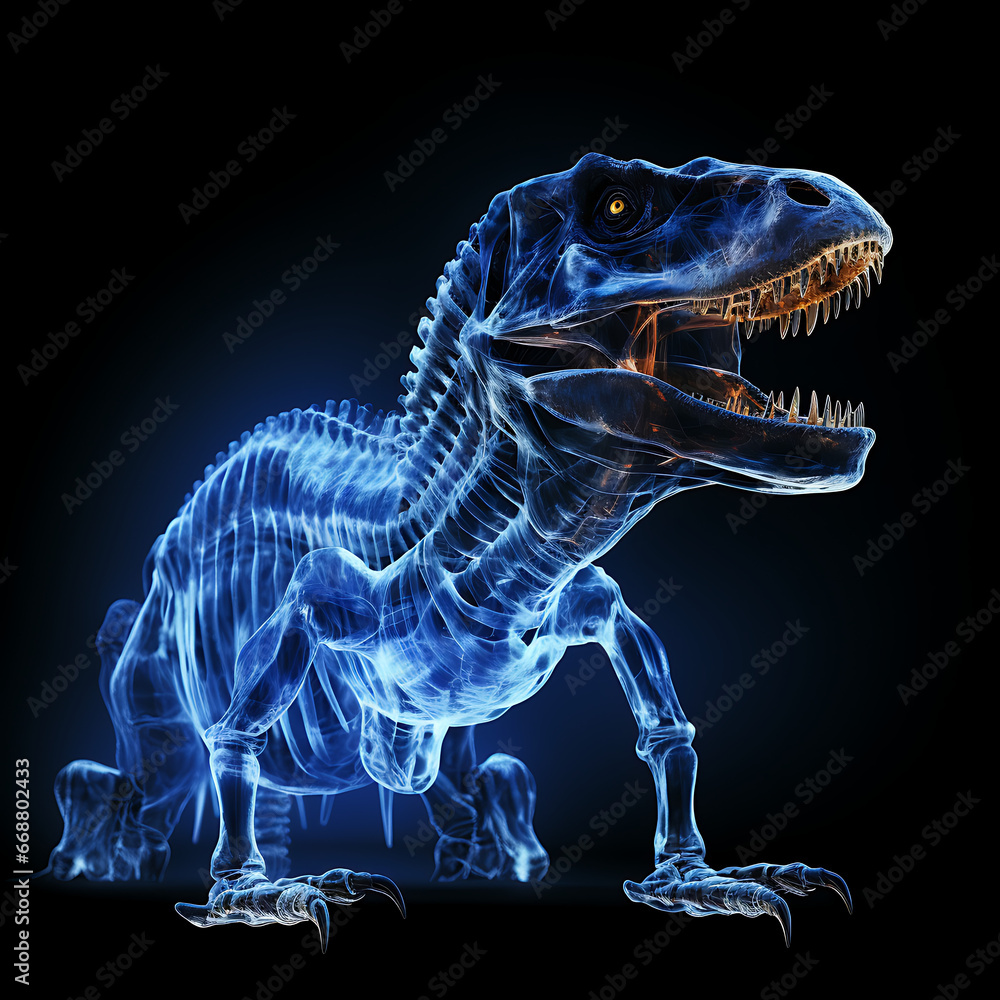 Dinosaurios vistos a través de Rayos X - obrazy, fototapety, plakaty 