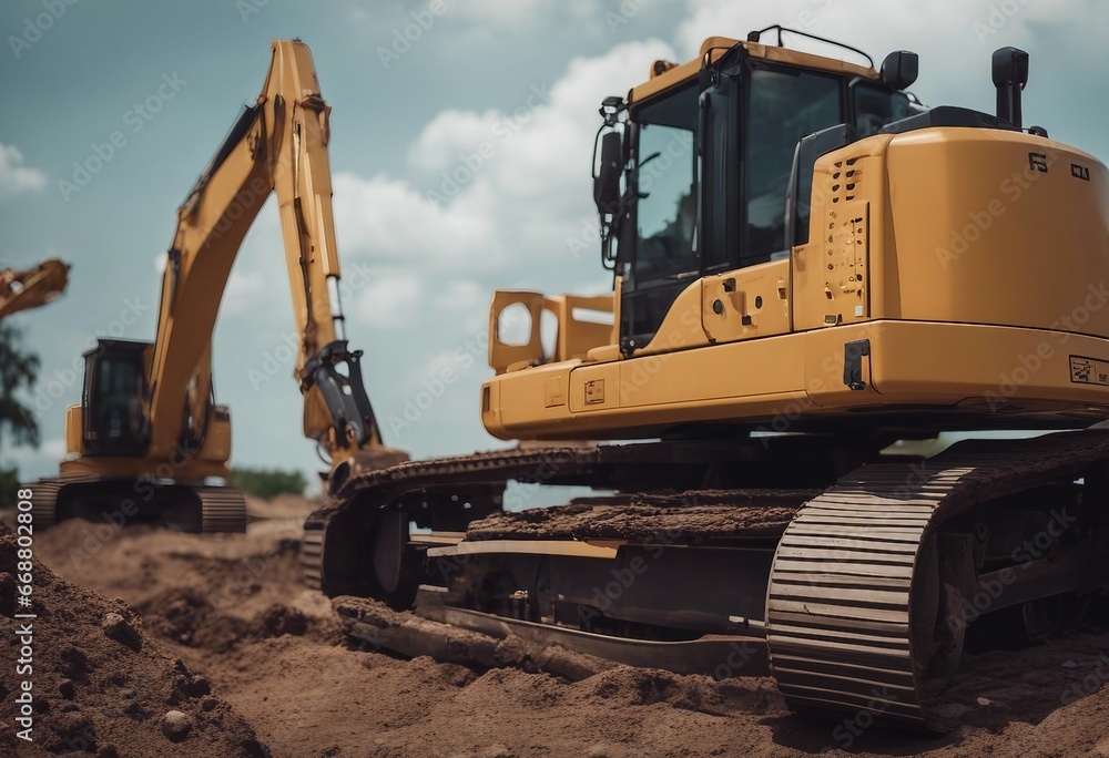 A working excavator A working excavator