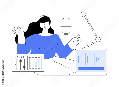 Podcast recording isolated cartoon vector illustrations.