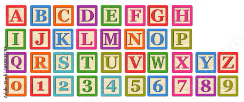 Colorful Wooden Blocks Alphabet
