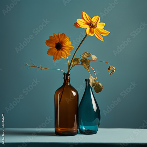 Beautiful yellow spring flowers. Summer vibes, simple home decor. Summer wallpaper, copy space. © lagano