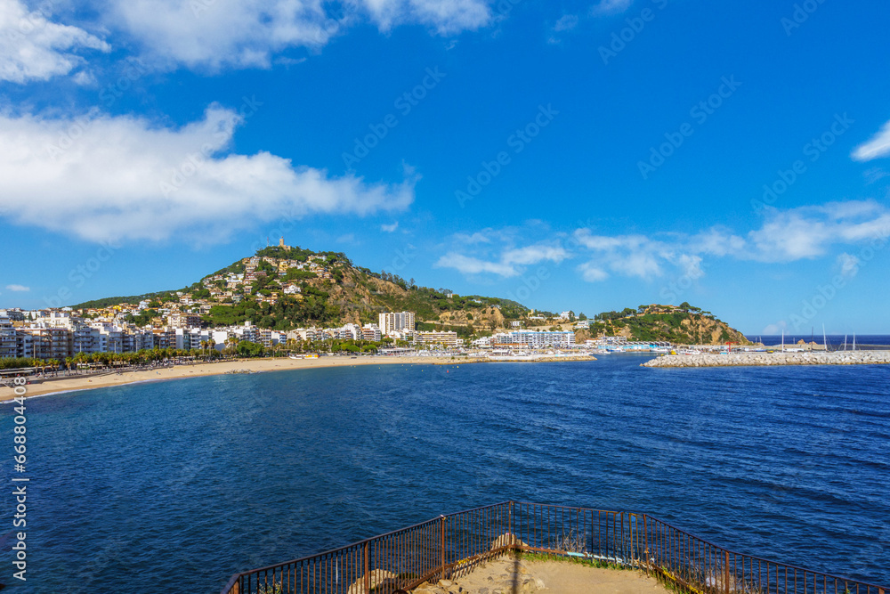 Panoramic view of Blanes is a Spanish municipality in the region of La Selva, Gerona, in the community of Catalonia. It is the first village of the Costa Brava