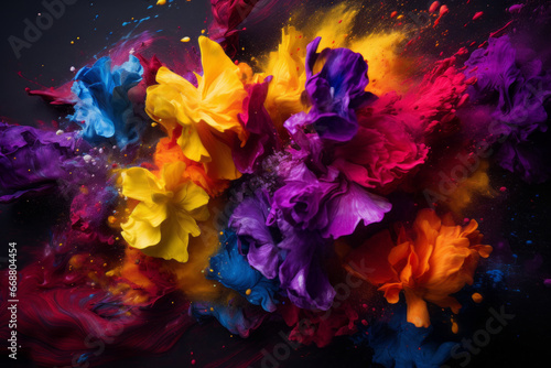 Splash of color paint  Colorful ink explosion background.