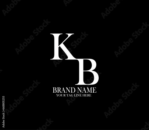 KB letter logo. Alphabet letters Initials Monogram logo. background with black