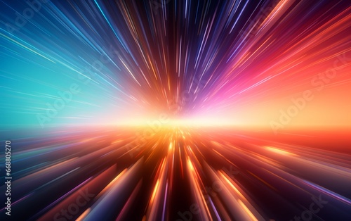 futuristic sci-fi vibrant light speed explosion