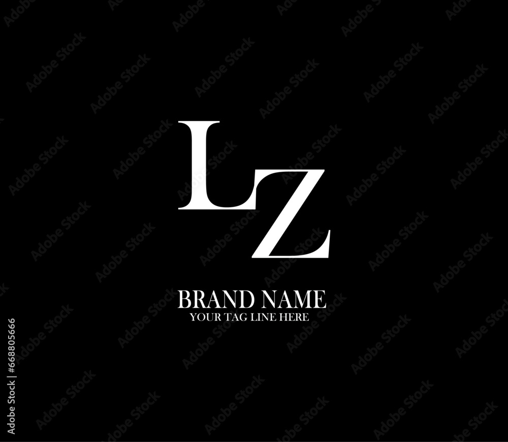 LZ letter logo. Alphabet letters Initials Monogram logo. background with black - obrazy, fototapety, plakaty 