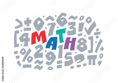 math symbols and math word. math concept. math concept for education world