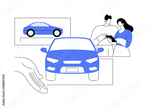 Concept car presentation abstract concept vector illustration.