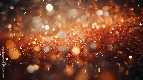 wallpaper of an elegant gold glitter background with blurred bokeh background
