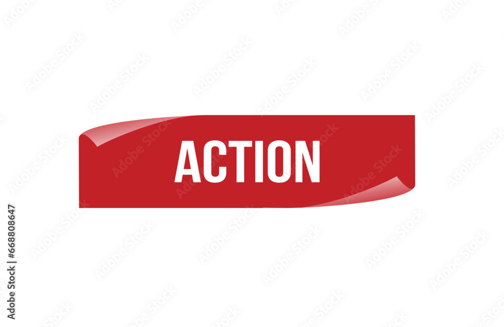 Red banner Action on white background. Red banner Action on white background.
