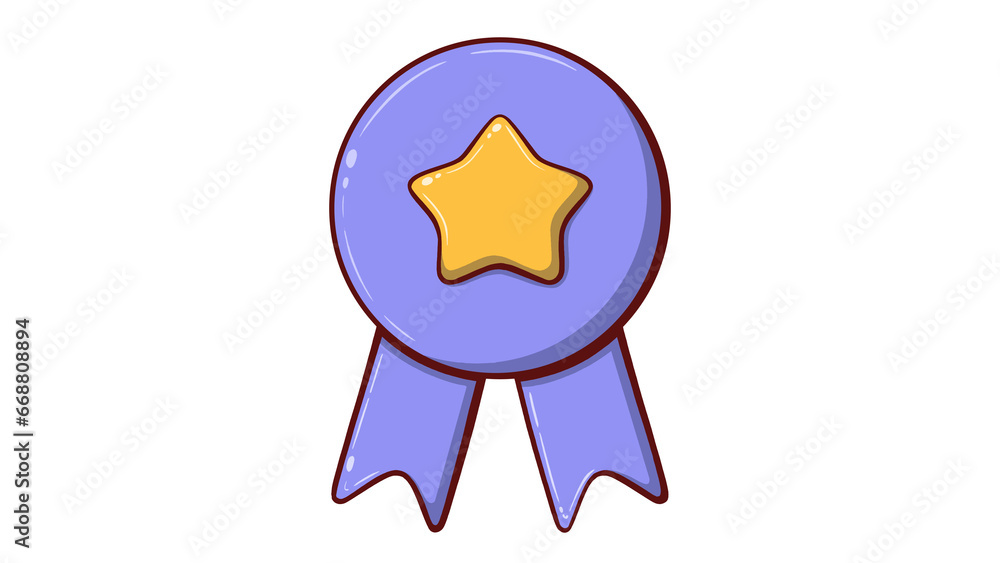 Quality guarantee ribbon icon with star, Achievement badge, Premium quality, Winner's trophy icon, illustration isolated on white Quality guarantee ribbon icon with star, Achievement badge, Premium quality, Winner's trophy icon, illustration isolated on white