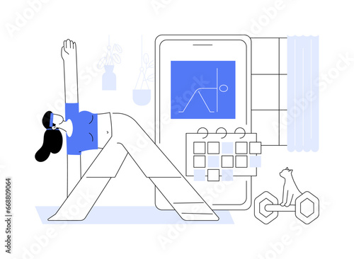 Fitness app abstract concept vector illustration.