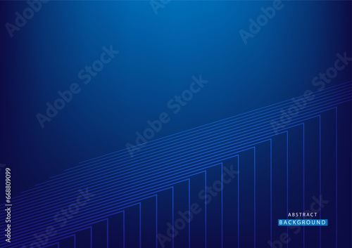 Abstract modern blue background template. High tech line frame. Concept technology, futuristic, big data, Ai, network, growth business, online, financial, presentation, banner, advert