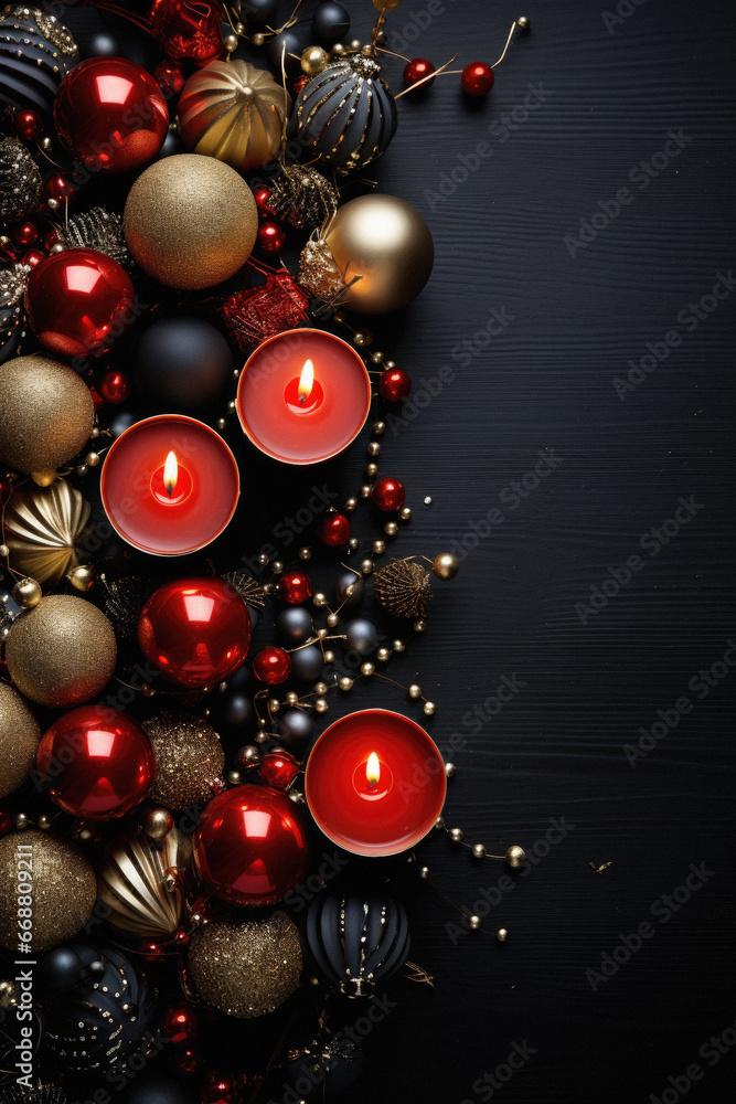 Christmas table setting with festive decorations on wooden background with copy space. Christmas table setting with festive decorations on wooden background with copy space.