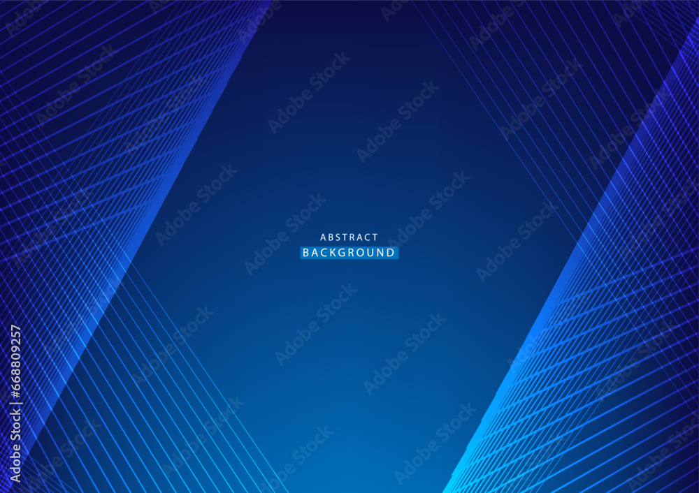 Abstract modern blue background template. High tech line frame. Concept technology, futuristic, Ai, network, growth business, online, financial, presentation, banner, advert