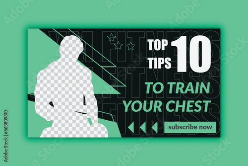 Fitness gym training class thumbnail design Template for social media and youtube.