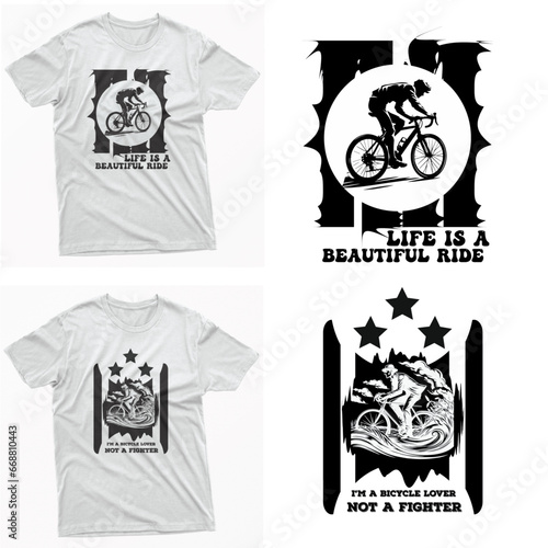 Bicycle t-shirt design vector image