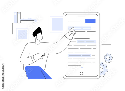 Docs and notes editing app abstract concept vector illustration.