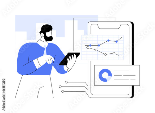 Spreadsheets app abstract concept vector illustration.