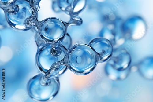 Abstract Design Of Clear, Light Blue Hyaluronic Acid Molecules photo