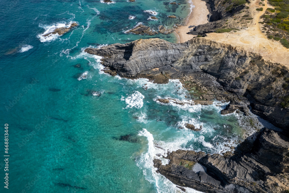Western cost of Portugal, Atlantic Ocean, rocks, beaches