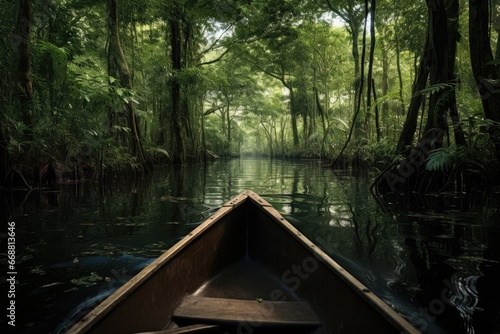 Boating Through Amazons Flooded Forest. Сoncept Delicious Summer Bbq Recipes, Diy Home Improvement Projects, Essential Camping Gear Guide